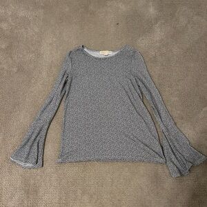 Michael Kors Floral Bell Sleeve Knit Long Sleeve Top